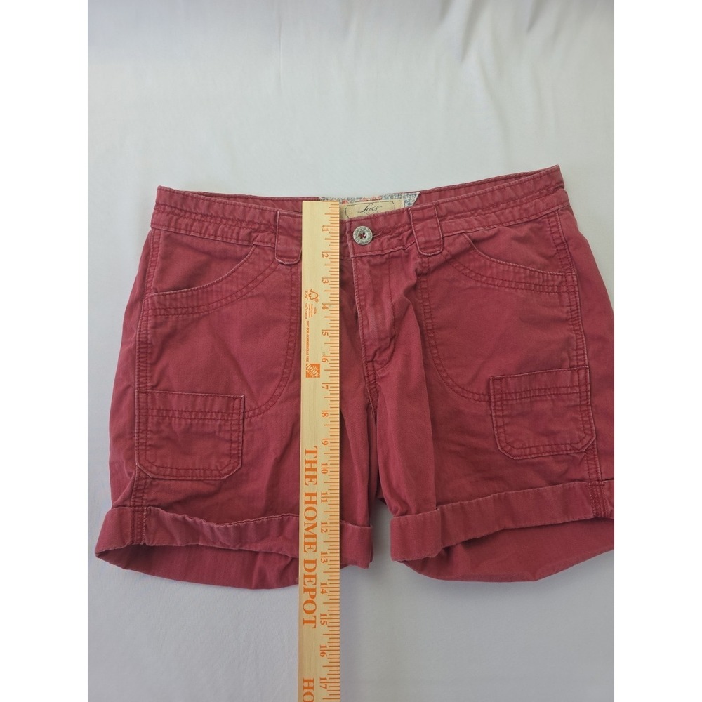 Women's Levi's Shorts Washed Red Twill Bermuda Size 6 - W- 31 Festival Cowgirl - Picture 15 of 15